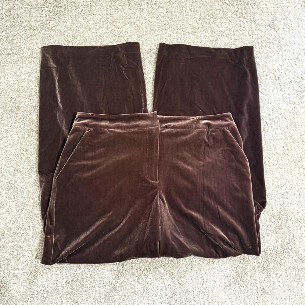 Sofia Jeans Velvet‎ Wide Leg Pants French Toast Brown Size 16 Luxury Evening